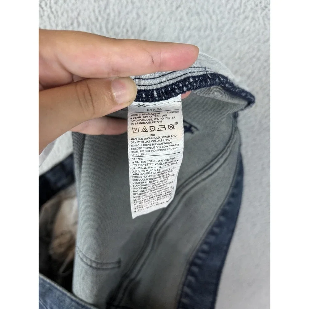Banana Republic Travel Jeans Mens 34x30 Blue Wash Slim Tapered Stretch Denim Men